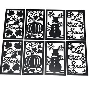 Holiday Winter Lantern Covers Pumpkin Thanks Snowman Let it Snow Magnetic